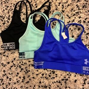 Under Armour Trio Sports Bras - Black, Mint, Blue